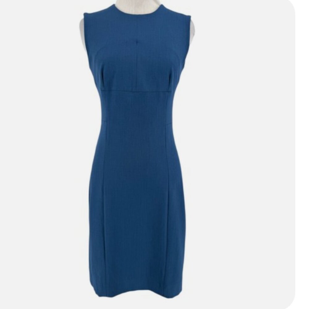 M.M. Lafleur The Shirley Dress Women's Teal Blue Sleeveless Sheath Dress Size 0 - Picture 4 of 6